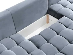 Brede Hoekslaapbank Met Hoek Links Van Grijs Velours Esilia Ii-Vente-unique Hot