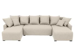 Brede Hoekslaapbank Van Beige Stof Ladazia-Vente-unique Outlet