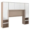 Brugkast Met Opbergruimte - Met Ledverlichting - L265 Cm - Kleuren: Glanzend Wit En Houtlook - Velona-Vente-unique Sale