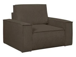 Bruine Fauteuil Van Ribfluweel Amelia-Vente-unique Hot