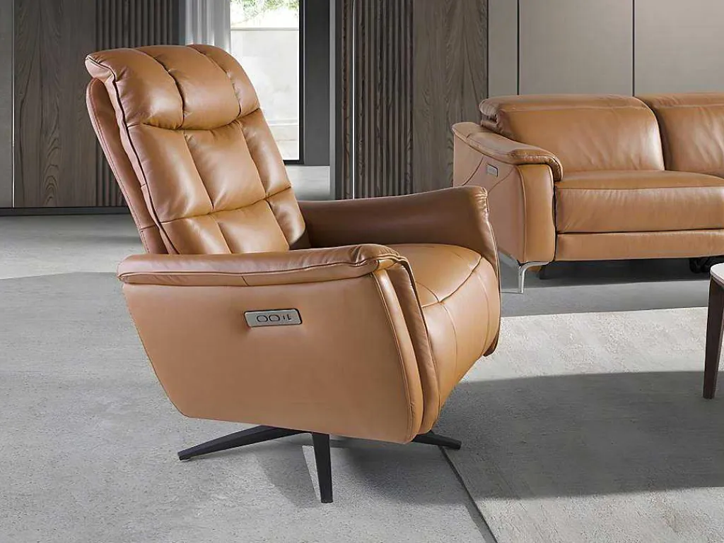 Bruine Leren Draaifauteuil 5117-Angel Cerda New