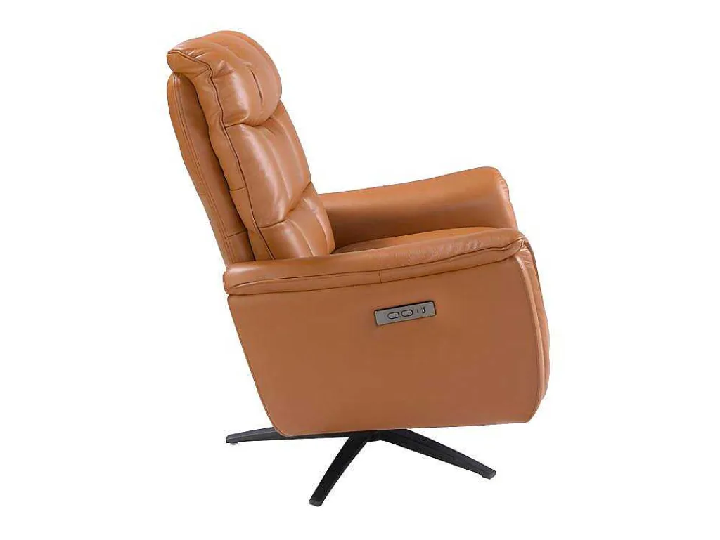 Bruine Leren Draaifauteuil 5117-Angel Cerda New