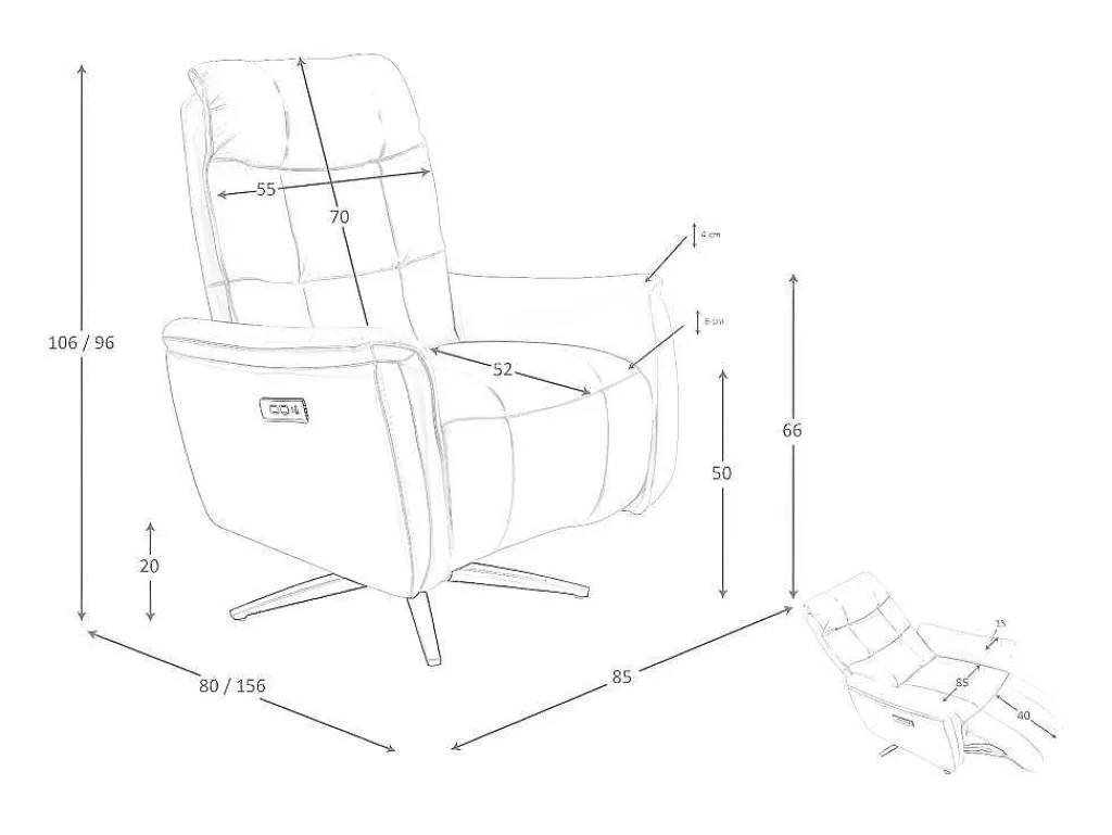 Bruine Leren Draaifauteuil 5117-Angel Cerda New