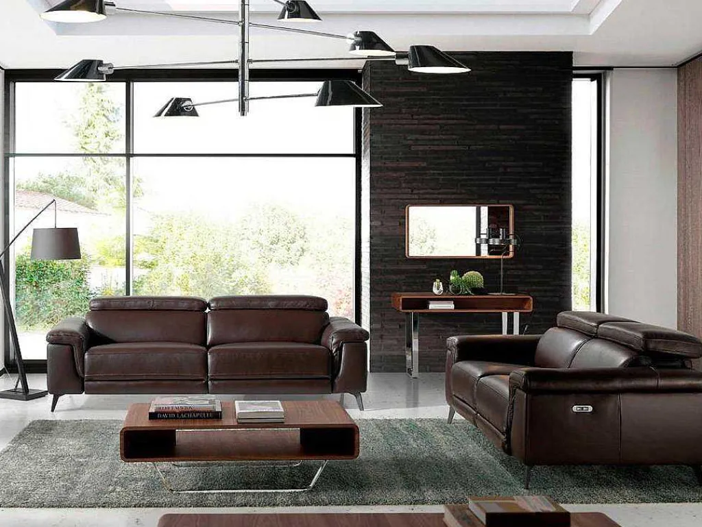 Bruine Leren 3-Zitsbank Met Relaxmechanisme 6051-Angel Cerda Outlet