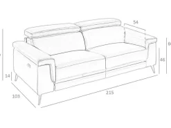 Bruine Leren 3-Zitsbank Met Relaxmechanisme 6051-Angel Cerda Outlet