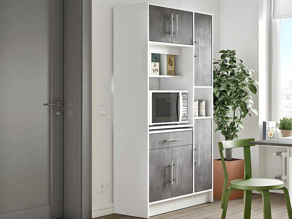 Buffetkast Mady - 5 Deuren & 1 Lade - Witte Betonkleur-Vente-unique Sale