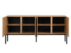 Buffetkast Met 4 Deuren - Licht Naturel En Zwart - Memphis Ii-Vente-unique Outlet