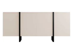 Buffetkast Met 4 Deuren Van Mdf - Beige En Zwart - Luvonia-Vente-unique Discount