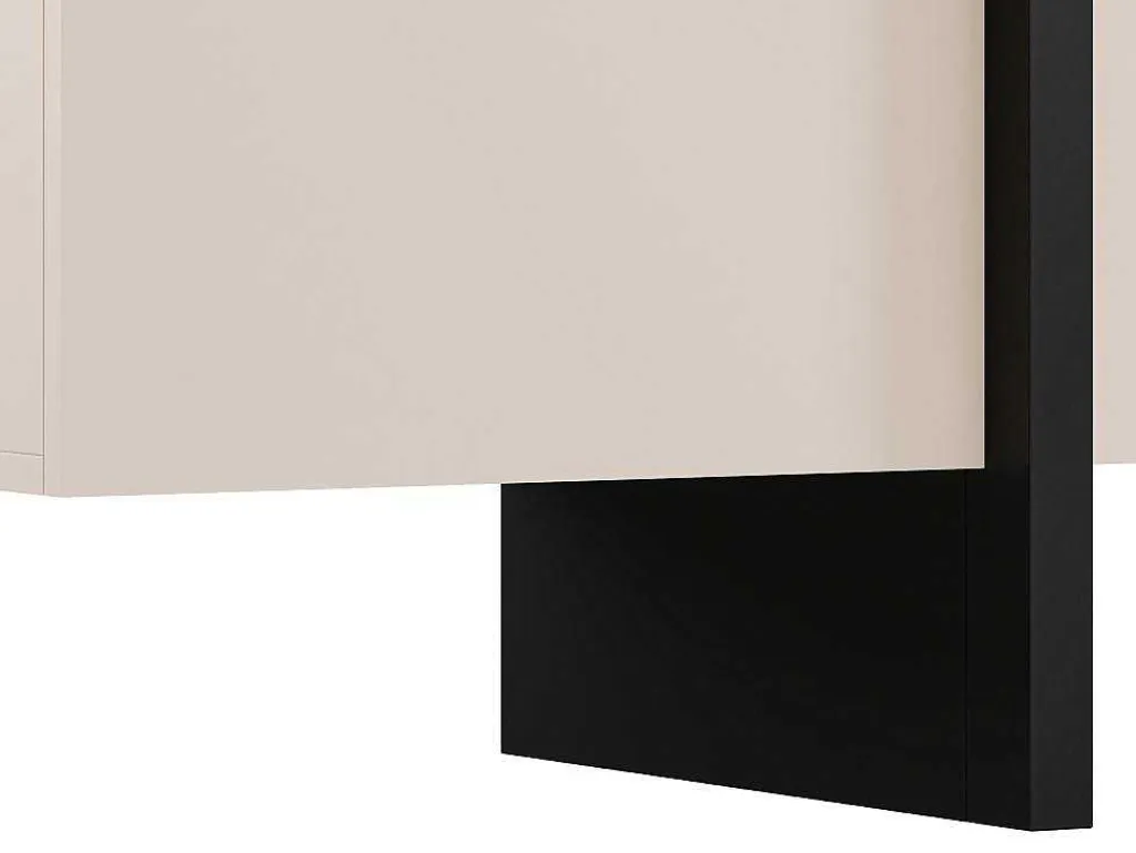 Buffetkast Met 4 Deuren Van Mdf - Beige En Zwart - Luvonia-Vente-unique Discount