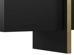 Buffetkast Met 4 Deuren Van Mdf - Zwart En Goudkleurig - Luvonia-Vente-unique Discount