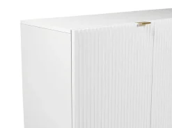 Buffetkast Met 4 Deurtjes Van Mdf En Staal - Wit En Goudkleurig - Yesinia-Vente-unique Clearance