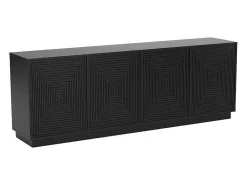 Buffetkast Met 4 Deurtjes Van Mdf - Zwart - Mezulia-Vente-unique Sale