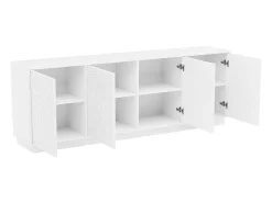 Buffetkast Met 4 Deurtjes Van Mdf - Wit - Mezulia-Vente-unique