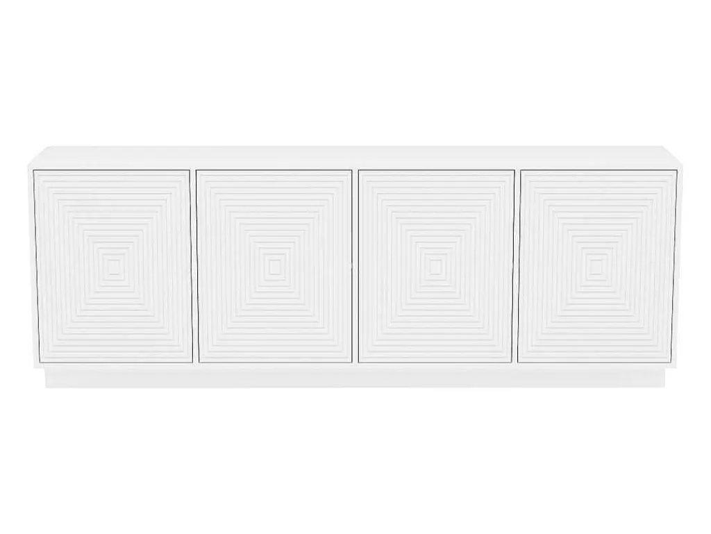 Buffetkast Met 4 Deurtjes Van Mdf - Wit - Mezulia-Vente-unique