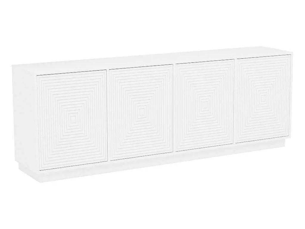 Buffetkast Met 4 Deurtjes Van Mdf - Wit - Mezulia-Vente-unique