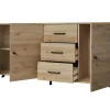 Buffetkast Portland - 3 Laden En 3 Deuren - Kleur: Eiken En Zwart-Vente-unique Discount