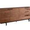 Buffetkast Tayron - 2 Deuren En 3 Laden - Mdf En Metalen Poten - Kleur: Walnoot-Vente-unique Hot