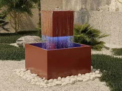 Buitenfontein Van Roestvrij Staal Met Ledverlichting - H65 Cm - Terracotta - Cardina-MYLIA Clearance