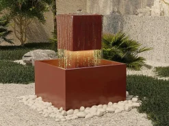 Buitenfontein Van Roestvrij Staal Met Ledverlichting - H65 Cm - Terracotta - Cardina-MYLIA Clearance