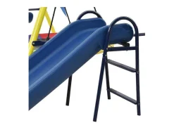 Buitenspellen Metalen Frame - 2 In Hoogte Verstelbare Schommels, Basketbalring En Glijbaan - Geschikt Voor Kinderen Vanaf 3 Jaar - Geel-ModernLuxe Hot