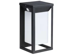 Buitenwandlamp Op Zonne-Energie Met Led - L. 15 X H. 30 Cm - Metaal - Zwart - Fozzano-SOLARGEO Outlet
