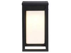 Buitenwandlamp Op Zonne-Energie Met Led - L. 15 X H. 30 Cm - Metaal - Zwart - Fozzano-SOLARGEO Outlet