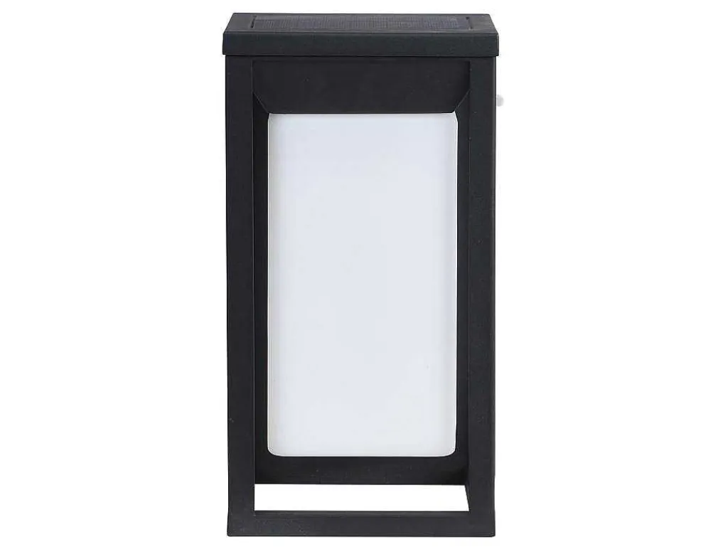 Buitenwandlamp Op Zonne-Energie Met Led - L. 15 X H. 30 Cm - Metaal - Zwart - Fozzano-SOLARGEO Outlet