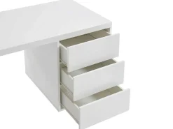 Bureau Met 3 Lades - Gelakt Mdf En Metaal - Wit En Goudkleurig - Timfia Van-PASCAL MORABITO Best