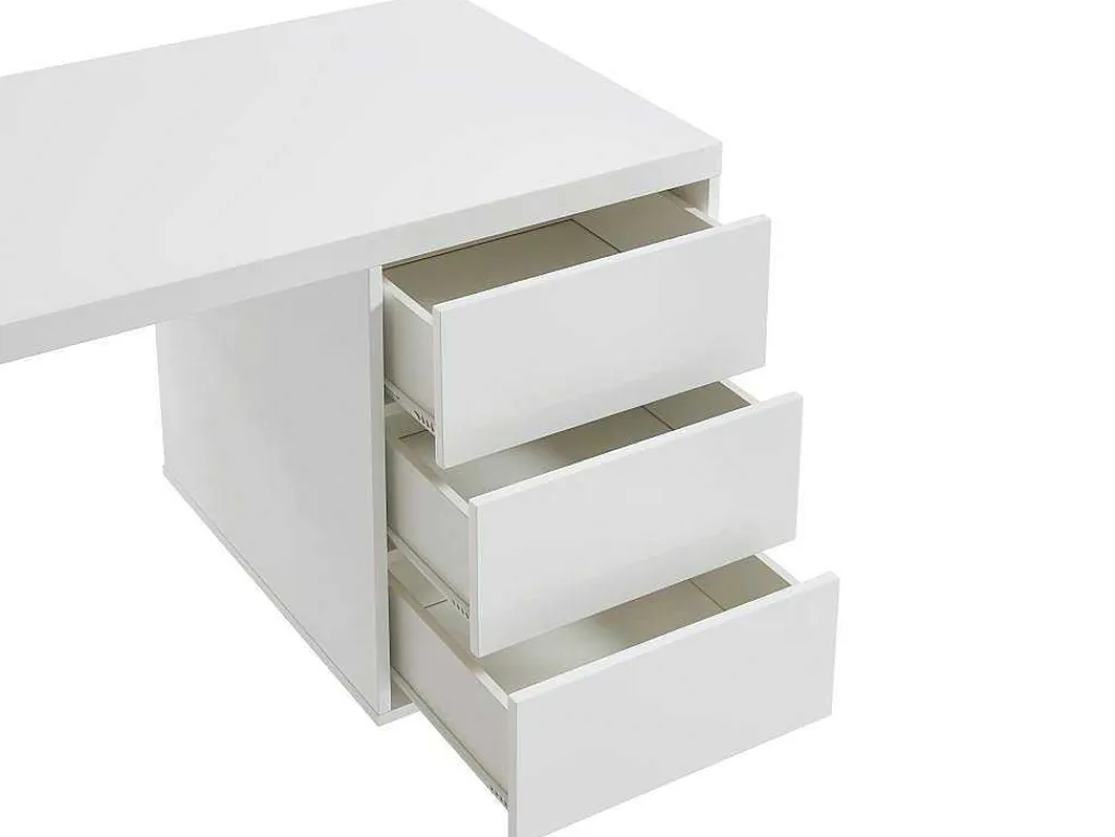 Bureau Met 3 Lades - Gelakt Mdf En Metaal - Wit En Goudkleurig - Timfia Van-PASCAL MORABITO Best