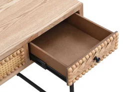 Bureau Met 3 Lades - Mdf En Metaal - Kleuren: Naturel En Zwart - Akivi-Vente-unique Discount