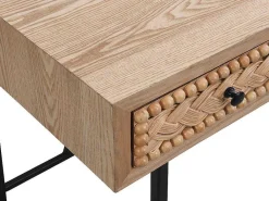 Bureau Met 3 Lades - Mdf En Metaal - Kleuren: Naturel En Zwart - Akivi-Vente-unique Discount