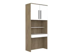 Bureau Met Opbergruimte - Kleur: Natuurlijk En Wit - Najeli-Vente-unique Outlet
