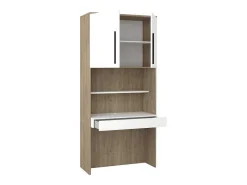 Bureau Met Opbergruimte - Kleur: Natuurlijk En Wit - Najeli-Vente-unique Outlet