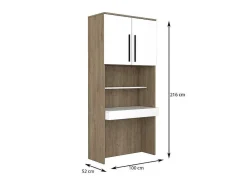Bureau Met Opbergruimte - Kleur: Natuurlijk En Wit - Najeli-Vente-unique Outlet
