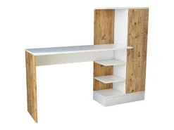 Bureau Met Opbergruimtes - Naturel En Wit - Milaria-Vente-unique Best