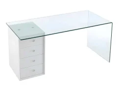 Bureau Muriel Met Opbergruimte - 4 Laden - Gehard Glas & Mdf-Vente-unique Hot