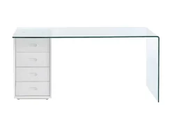 Bureau Muriel Met Opbergruimte - 4 Laden - Gehard Glas & Mdf-Vente-unique Hot