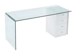 Bureau Muriel Met Opbergruimte - 4 Laden - Gehard Glas & Mdf-Vente-unique Hot