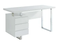 Bureau Mylan Met Opbergruimte - 3 Laden - Mdf Wit Gelakt-Vente-unique Online