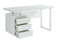 Bureau Mylan Met Opbergruimte - 3 Laden - Mdf Wit Gelakt-Vente-unique Online
