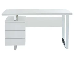 Bureau Mylan Met Opbergruimte - 3 Laden - Mdf Wit Gelakt-Vente-unique Online