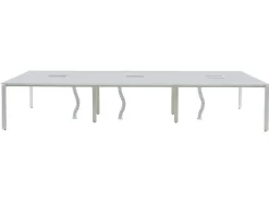 Bureaubank 6 Personen - Wit - L140 Cm - Downtown-Workēa Online