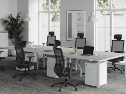 Bureaubank 6 Personen - Wit - L140 Cm - Downtown-Workēa Online