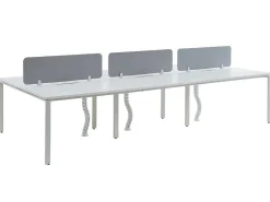 Bureaubank 6 Personen - Wit - L120 Cm - Met Tussenschotten - Downtown-Workēa Discount