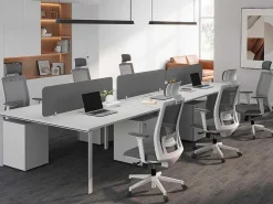 Bureaubank 6 Personen - Wit - L120 Cm - Met Tussenschotten - Downtown-Workēa Discount