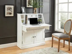 Bureaukast - Grenen En Mdf - Wit - Cleore-Vente-unique New