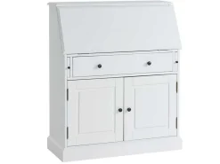 Bureaukast - Grenen En Mdf - Wit - Cleore-Vente-unique New