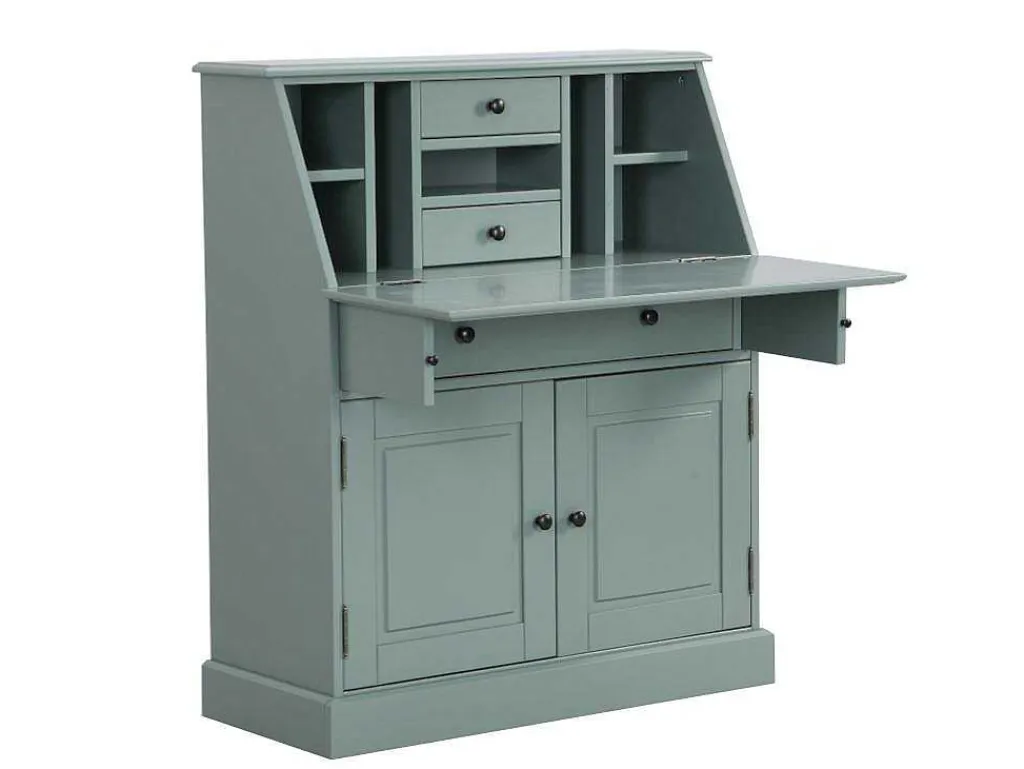 Bureaukast Cleore - Grenen En Mdf - Amandelgroen-Vente-unique Clearance