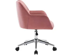 Bureaustoel - Fluweel - Roze - Verstelbare Hoogte - Pega-Vente-unique Sale