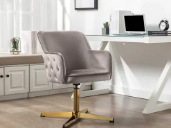 Bureaustoel - Fluweel - Taupe - Capuli-Vente-unique Online